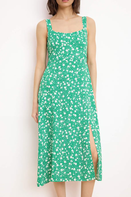 Mouwloze A-lijn midi-jurk met bloemenprint voor dames - Image 2