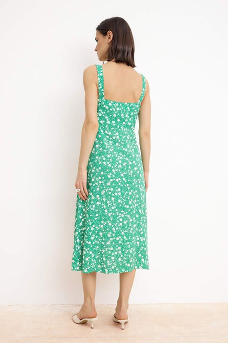 Mouwloze A-lijn midi-jurk met bloemenprint voor dames - Image 3