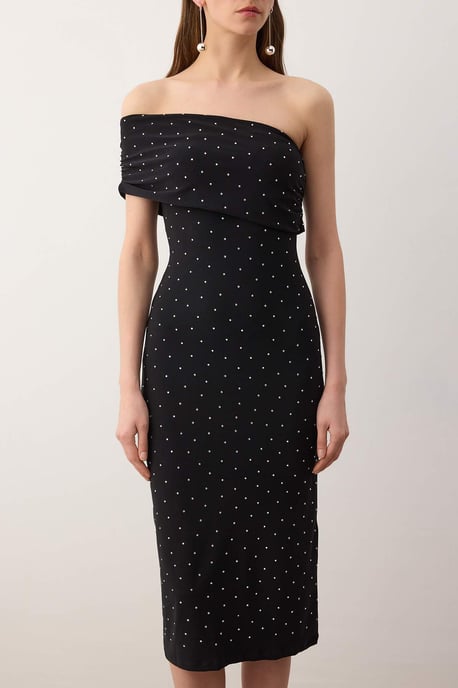 Damklänning med rak, ärmlös midiklänning/nattklänning med bodycon-detaljer - Image 2