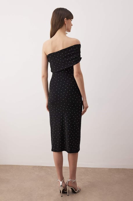 Damklänning med rak, ärmlös midiklänning/nattklänning med bodycon-detaljer - Image 3