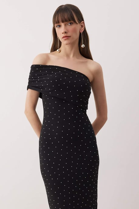 Damklänning med rak, ärmlös midiklänning/nattklänning med bodycon-detaljer - Image 4