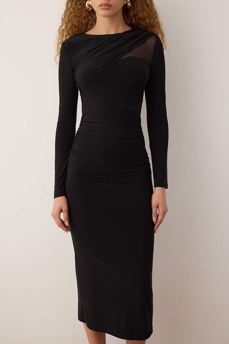 Unifarben Midi Lång Cocktailklänning med Bodycon-motiv för Dam - Image 2