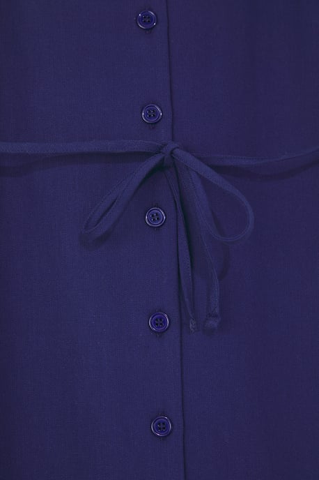 Marineblauwe, rechte, mouwloze midi-jurk voor dames, geschikt voor dagelijks gebruik. - Image 2