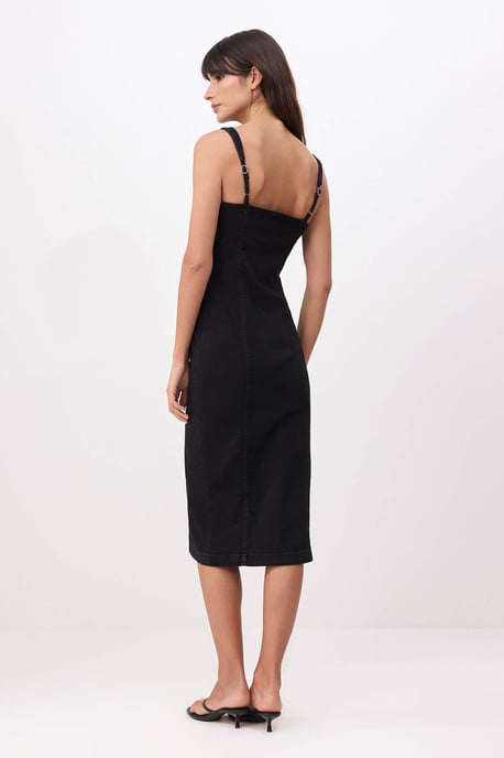 Damklänning med platt ärmlös bodycon-utsmyckning - Image 3
