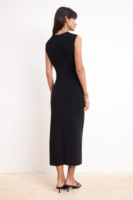 Damklänning med platt ärmlös bodycon-utsmyckning - Image 3