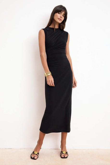 Damklänning med platt ärmlös bodycon-utsmyckning - Image 4