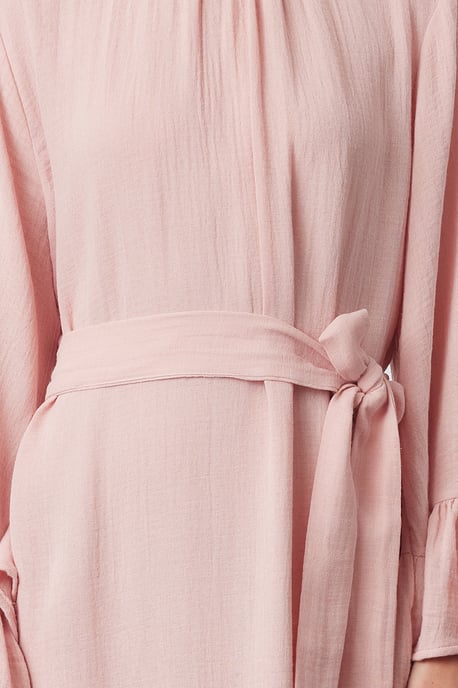 Roze maxi-jurken voor dames in effen kleuren, casual, relaxed en bescheiden stijl. - Image 3