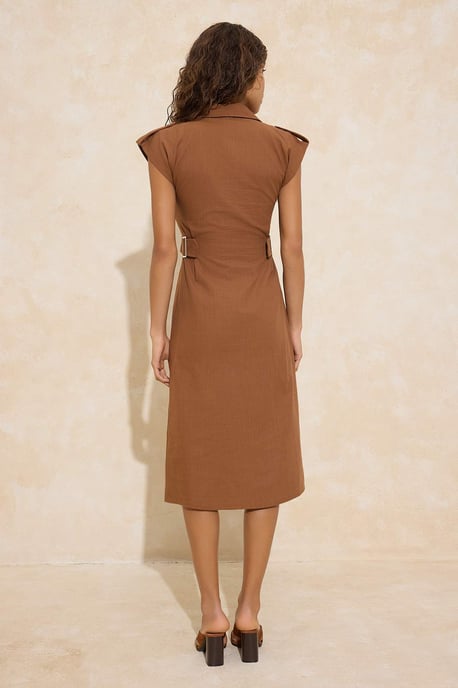 Damesjurk, platte midi-lengte, mouwloos, casual/dagelijks. - Image 3