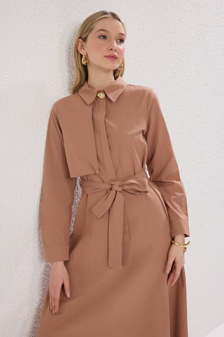 Rak LÅNG LÅNG Hijabklänning för damer, vanlig/vardaglig - Image 4