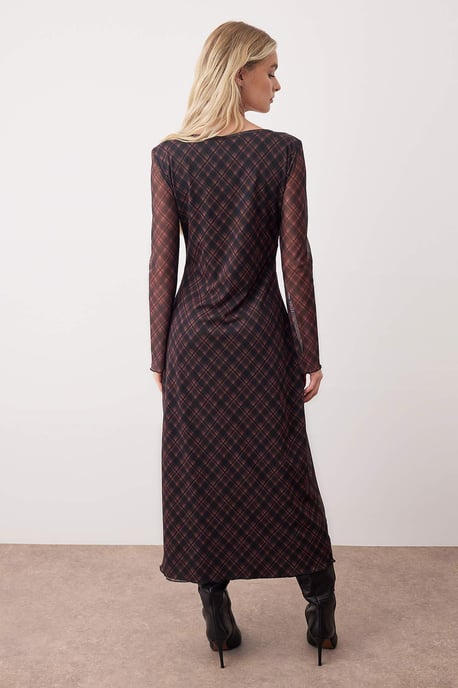Färgglad platt maxiklänning med lång passform/avslappnad bodycon för kvinnor - Image 3