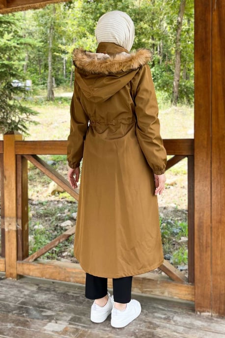 Huva Med blixtlås Kappa Brun-beige - Image 4