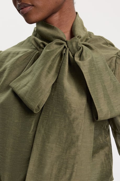 Organdie Woven Pussybow Blouse - Image 2