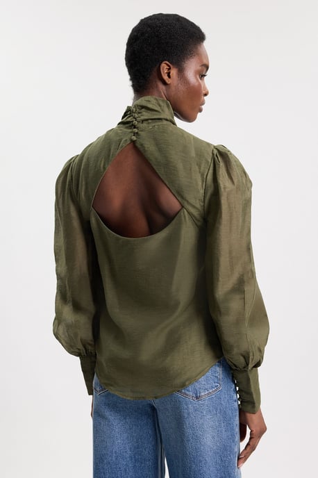 Organdie Woven Pussybow Blouse - Image 4