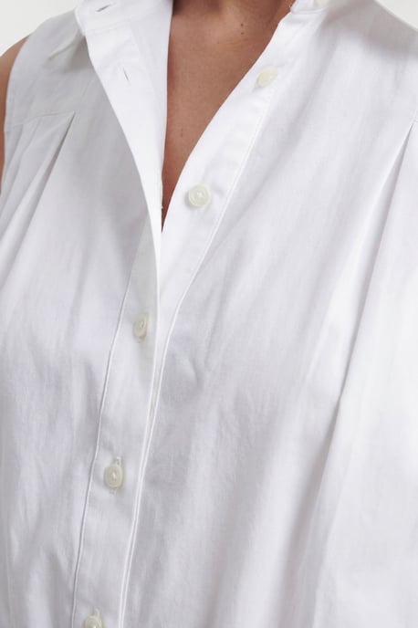 Cotton Sleeveless Puffball Shirt - Image 3