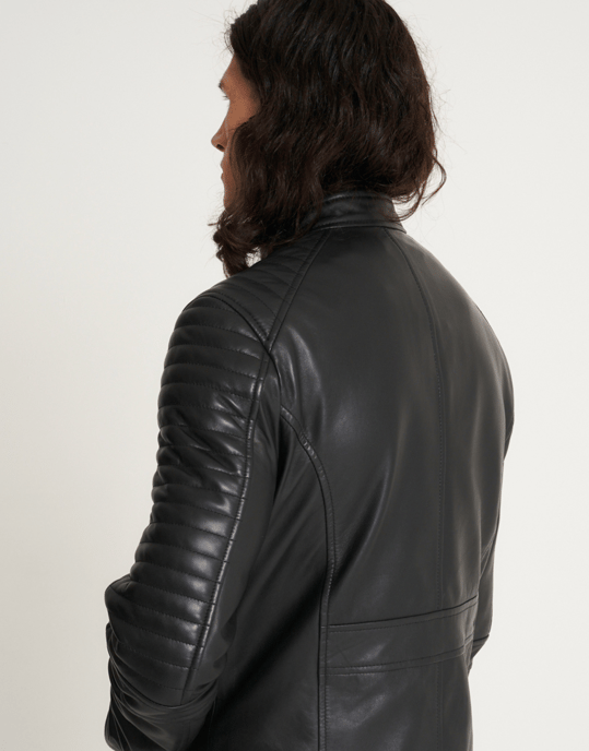 Real Leather Racer Jacket - Image 3