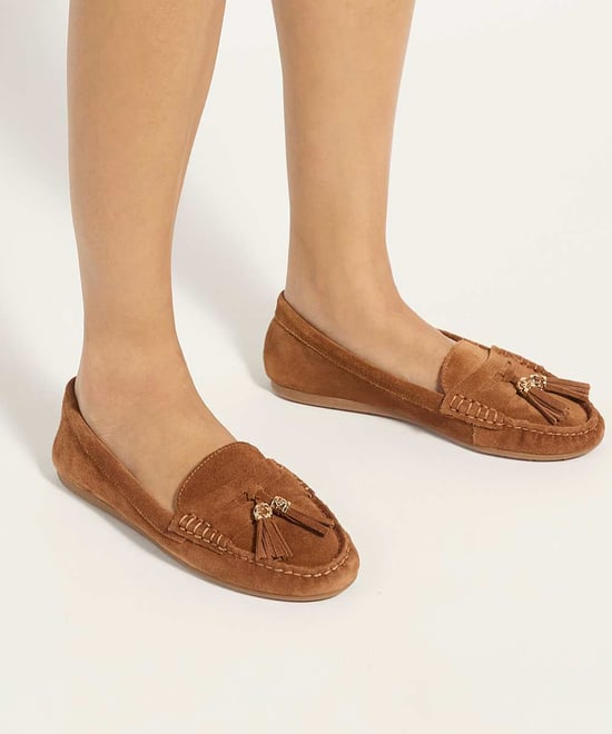 Dune Ladies Geen - Leather Tassel Trim Loafers - Image 3