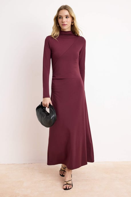Lila platt maxiklänning med chic/nattklänning i hijab-modell för kvinnor - Image 1