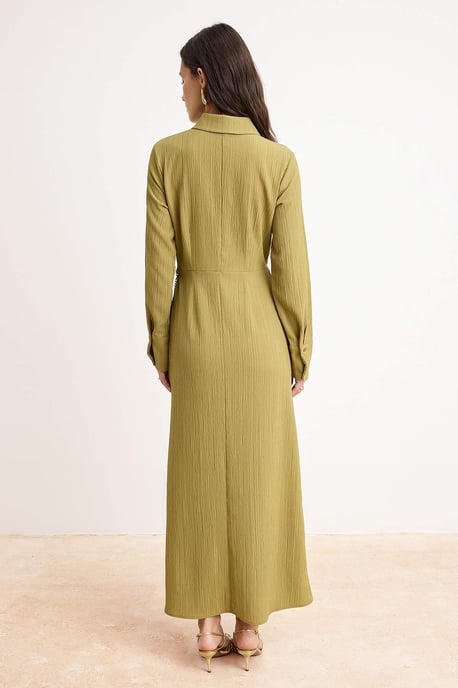 Damklänning med platt maxi-krage, avslappnad/vardaglig hijab-linje - Image 3