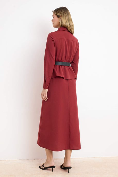 Damklänning med platt maxi-krage, avslappnad/vardaglig hijab-linje - Image 3