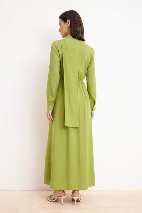 Damklänning med platt maxi-krage, avslappnad/vardaglig hijab-linje - Image 3