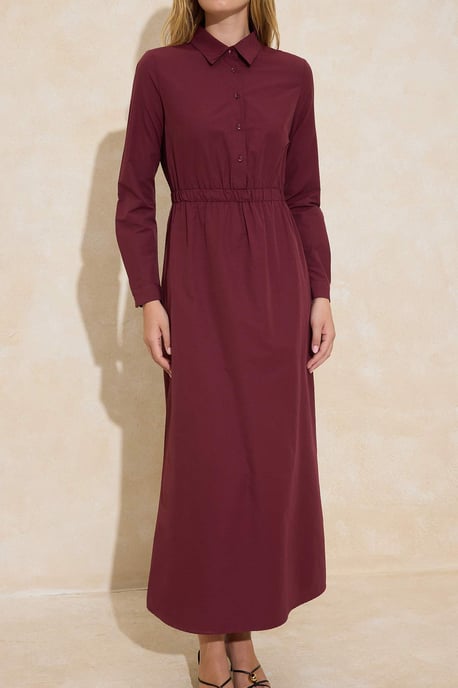Damklänning med platt maxi-krage, avslappnad/vardaglig hijab-linje - Image 2