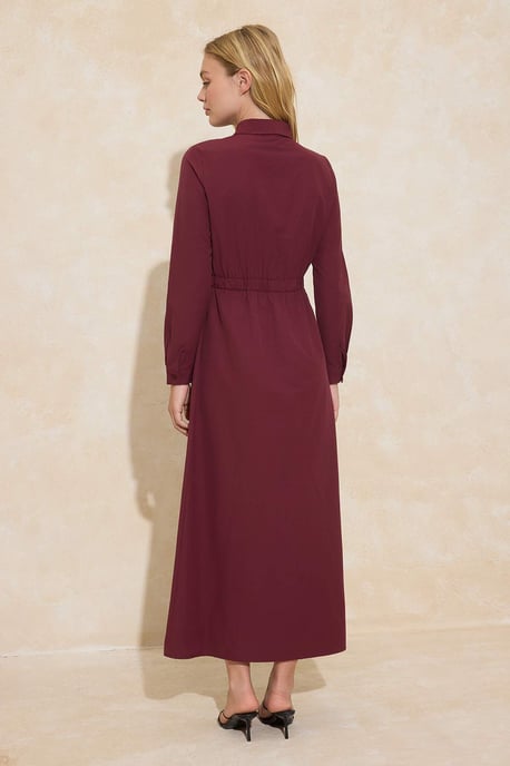 Damklänning med platt maxi-krage, avslappnad/vardaglig hijab-linje - Image 3