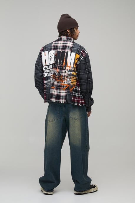 Super Baggy Panelled Washed Jeans - Image 2