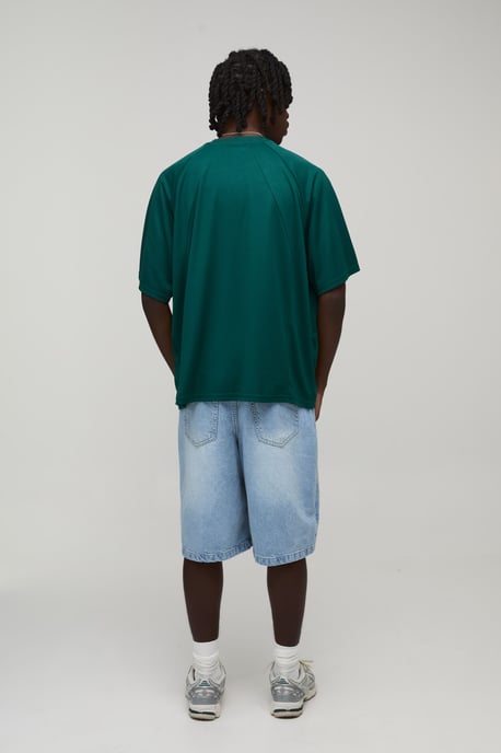 Oversized Mesh Embroidered Panelled Hockey Top - Image 2