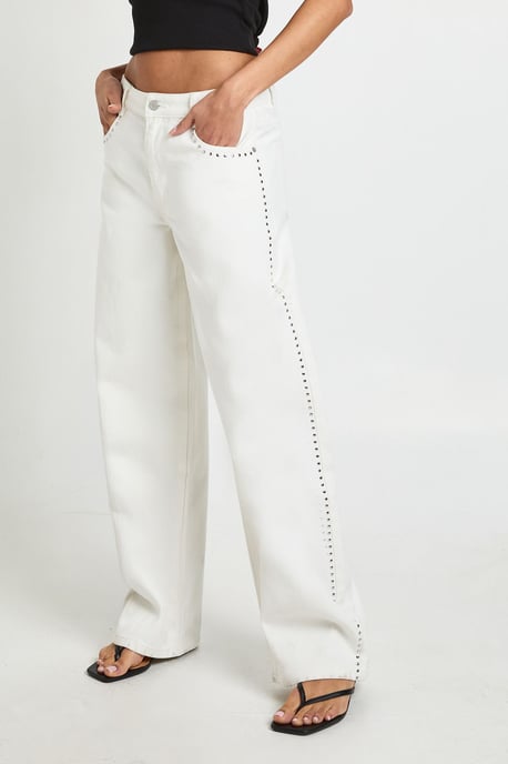 Studded Mid Waist Barrel Jean - Image 4