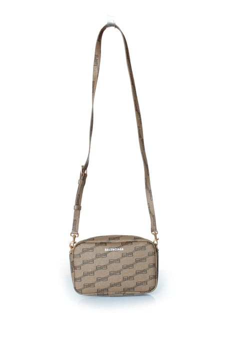 Balenciaga, BB monogram sign camera bag in beige - Image 2