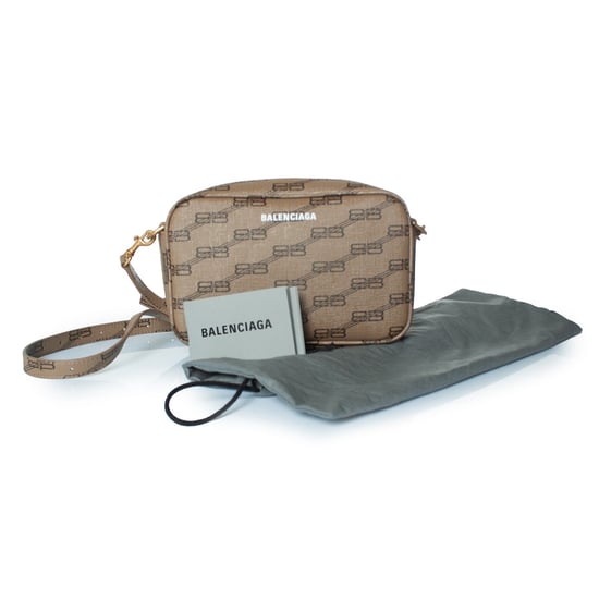 Balenciaga, BB monogram sign camera bag in beige - Image 3