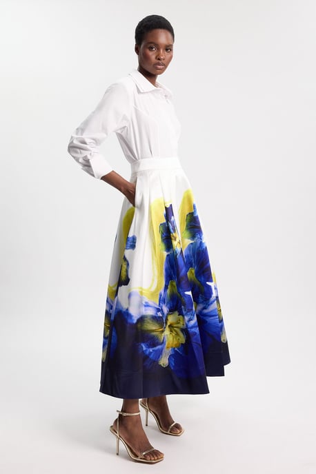 Photographic Floral Twill Prom Skirt - Image 4
