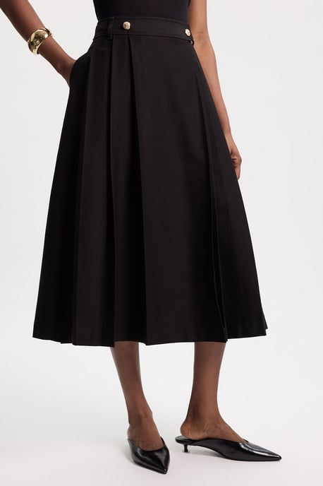Utility Button Detail Midi Skirt - Image 2