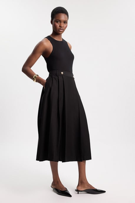 Utility Button Detail Midi Skirt - Image 5