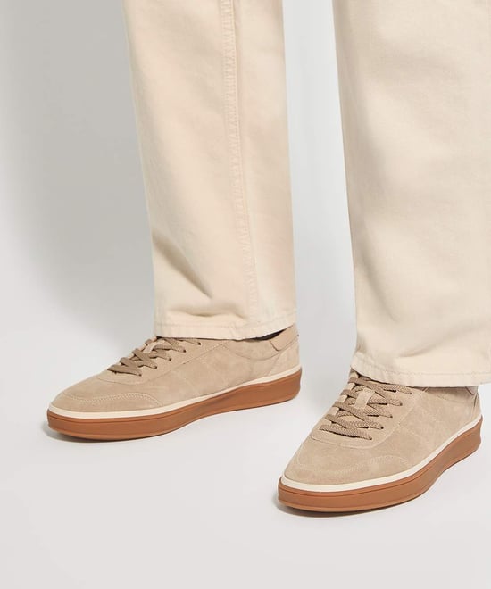 Dune Mens Tony Wf - Wide Fit Suede Lace-Up Trainers - Image 3