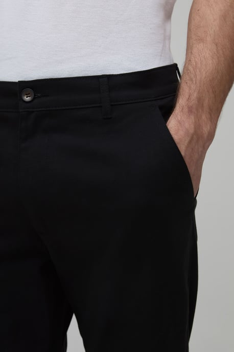 Fixed Waist Slim Cropped Chino Trousers In Stone - Image 3