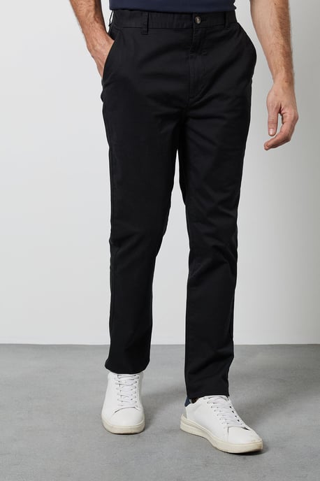 Black Skinny Fit Chino Trousers - Image 2