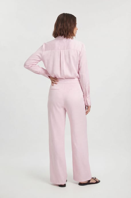 Hammered Satin Wide Leg Woven Trouser - Image 3