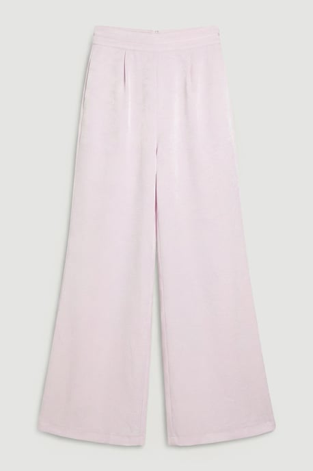 Hammered Satin Wide Leg Woven Trouser - Image 4