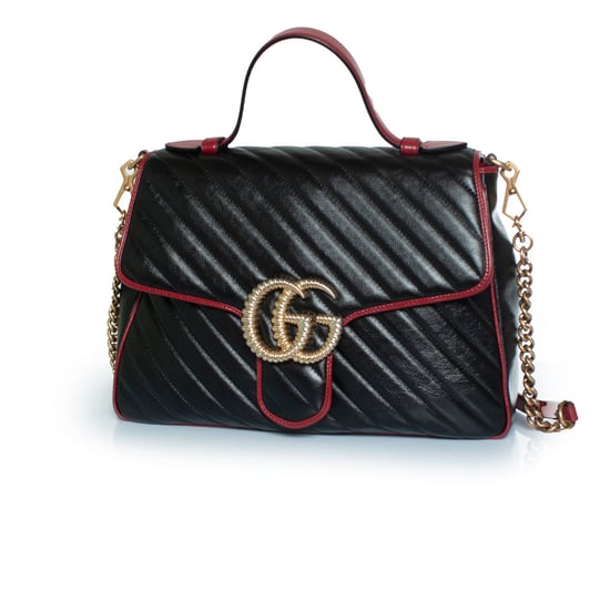Gucci Marmont top handle bag in black - Image 1