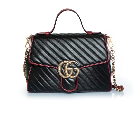 Gucci Marmont top handle bag in black - Image 3