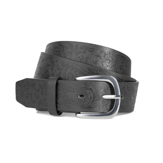 Embossed Leather Lined Belt for men - Western Style 1.25" belt in Black - Image 3