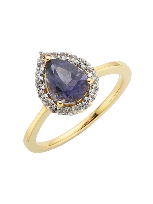 Fascination by Ellen K. Ring Gold 585 Iolite + white topaz - Image 1