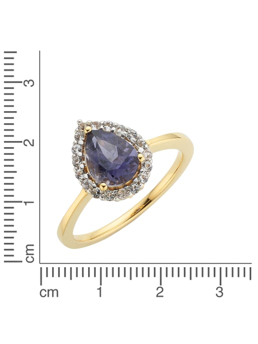 Fascination by Ellen K. Ring Gold 585 Iolite + white topaz - Image 2