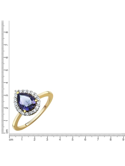 Fascination by Ellen K. Ring Gold 585 Iolite + white topaz - Image 4