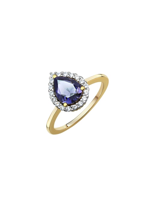 Fascination by Ellen K. Ring Gold 585 Iolite + white topaz - Image 5