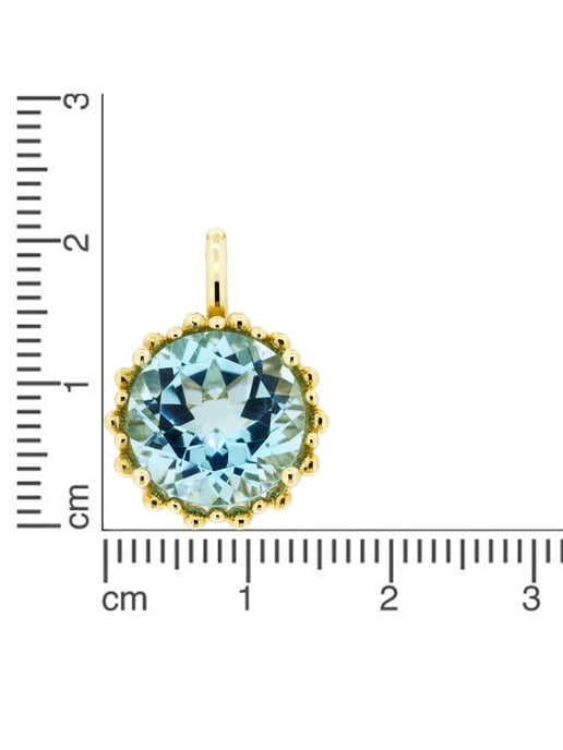 Orolino Trailer 585 gold with blue topaz (retained) 11.5mm round - Image 2