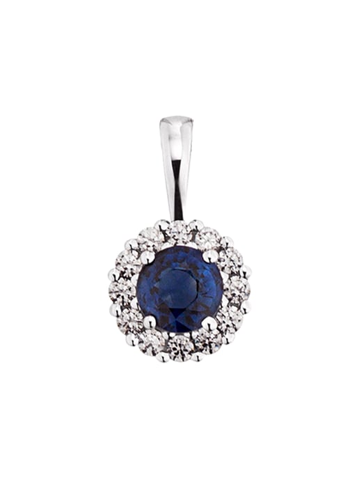 Orolino Trailer Gold 585 mit 12x Brillant zus. 0,12ct. und Safir blau - Image 1