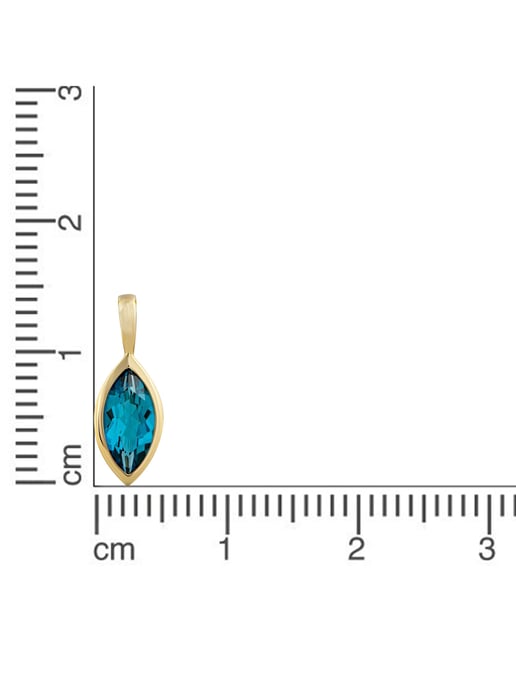 Orolino Trailer 585 gold with blue topaz (beh.) navette cut - Image 2