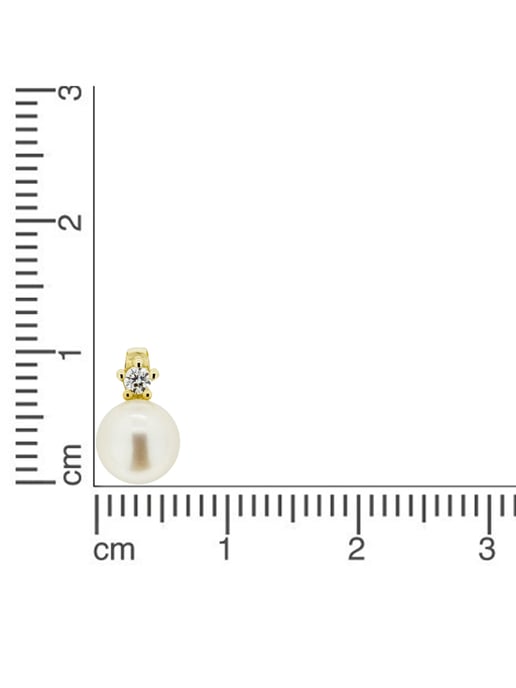 Orolino Trailer 585 gold with brilliant-cut diamond 0.03ct. + white pearl 5.5-6mm - Image 2